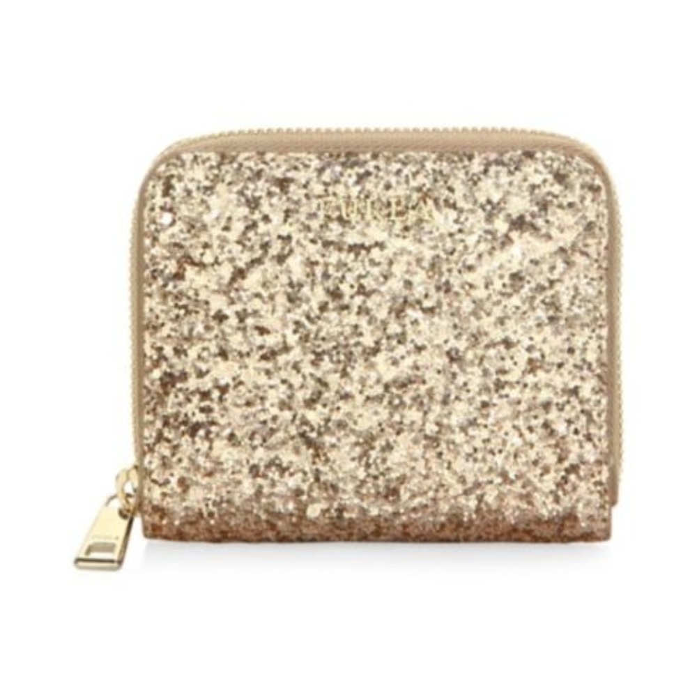 Furla Leather Zip-Around Glitter Wallet - Rare